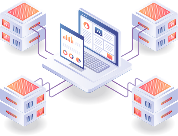 Network data analysis server  Illustration