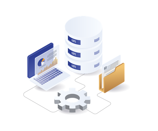 Network database server analyst  Illustration