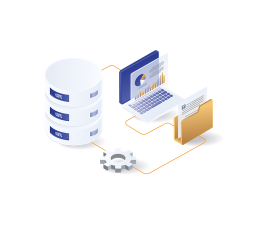 Network database server analyst  Illustration