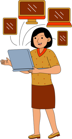 Network engineer working on network  Illustration