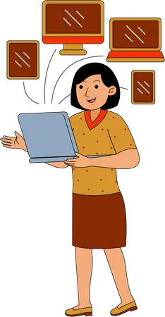 Network engineer working on network  Illustration