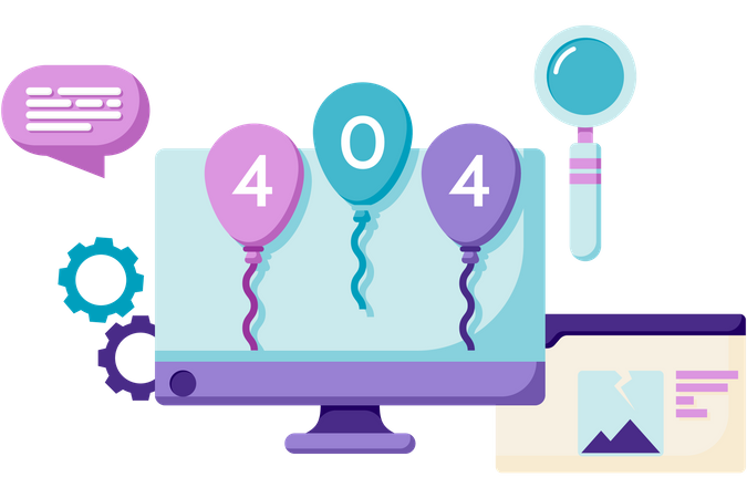 Network error 404  Illustration