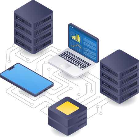 Network management server data analysis  Illustration