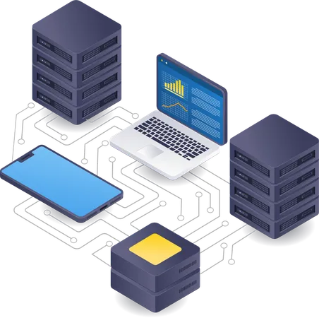 Network management server data analysis  Illustration