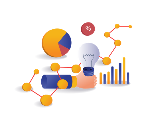 Network of ideas to grow business  Illustration