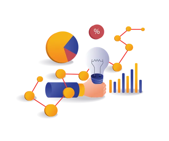 Network of ideas to grow business  Illustration