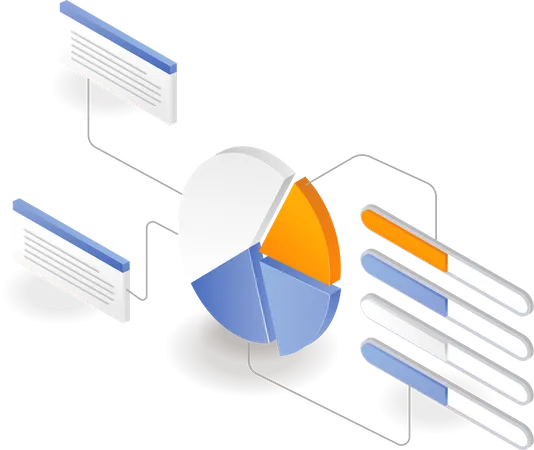 Network pie chart infographics design  Illustration