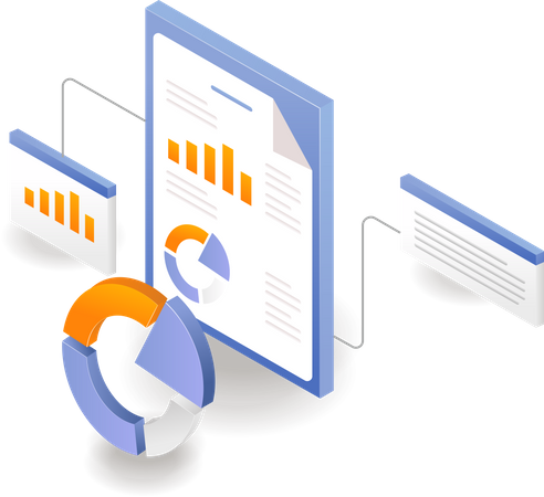 Network pie chart infographics design  Illustration