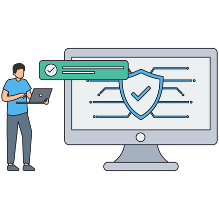 Network Security Or Security system update  Illustration