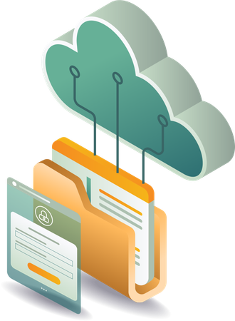 Network security password technology data cloud server  Illustration