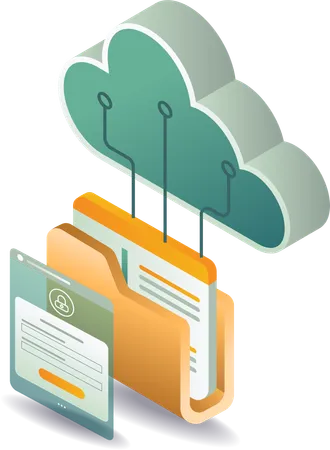 Network security password technology data cloud server  Illustration