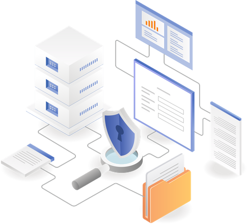 Network server security  Illustration