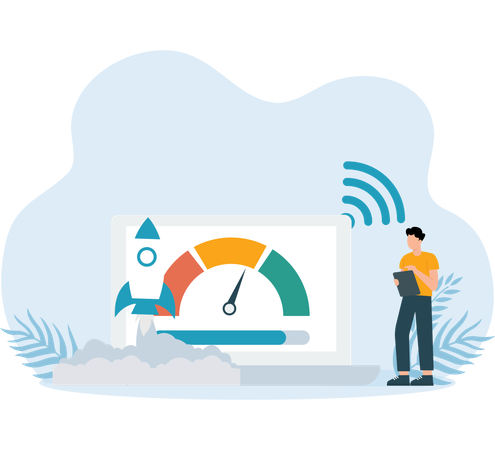 Network Speed measured by employee  Illustration