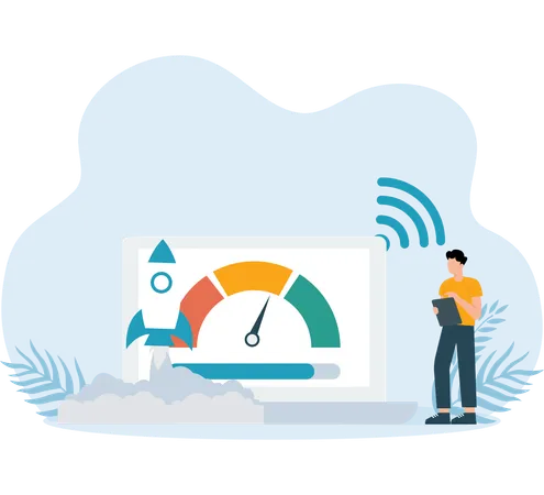 Network Speed measured by employee  Illustration