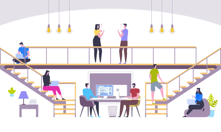Teamwork Concept And Social Network Networking People And Human Communication Set Communication Systems And Digital Technologies Men And Women Talk Flat Style Vector Illustration Illustration
