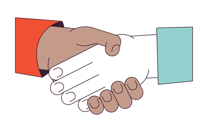 Networking shaking hands  Illustration
