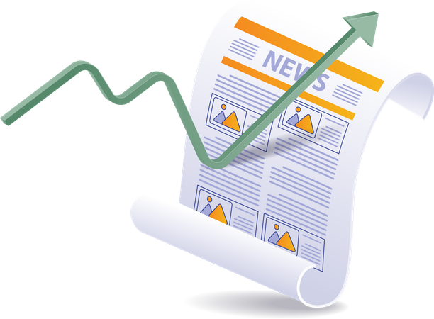 Aktuelle Nachrichten Zeitungsgeschäft Wachstum  Illustration