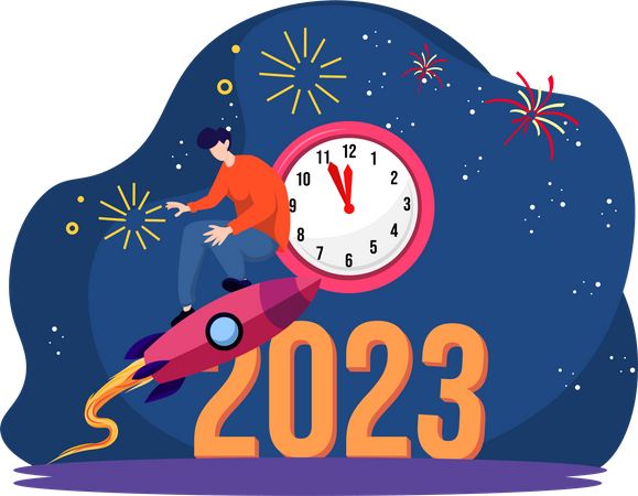 Neujahr 2023 Zeit  Illustration