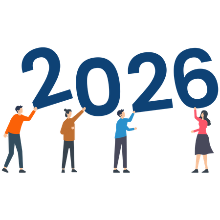 Neujahr 2026  Illustration