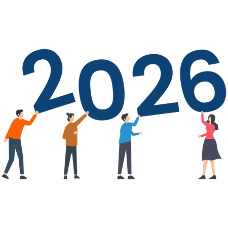 Neujahr 2026  Illustration