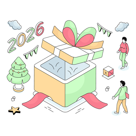 Neujahrsgeschenk  Illustration