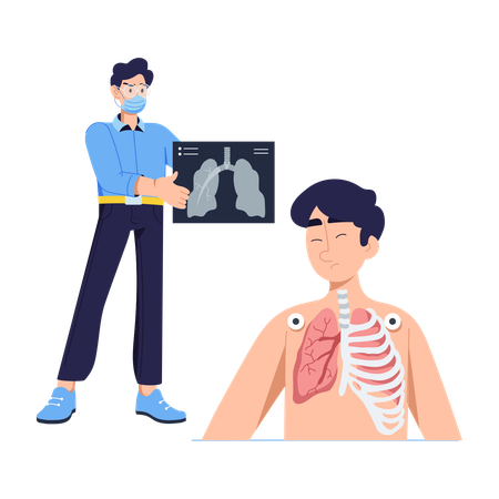 Informe del paciente de análisis de neumología  Ilustración