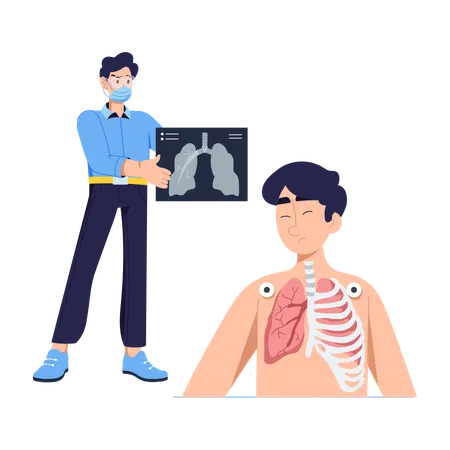 Informe del paciente de análisis de neumología  Ilustración