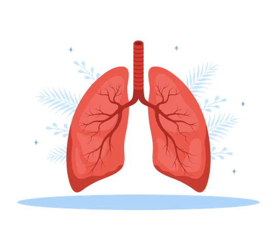 Concepto de neumólogo. Diagnóstico y tratamiento médico de los pulmones. Enfermedades del sistema respiratorio y atención médica. Ilustración vectorial plana.  Ilustración