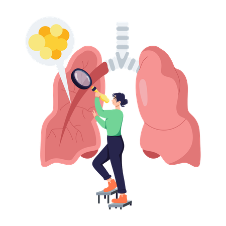 El neumólogo trabaja en el sistema respiratorio  Ilustración