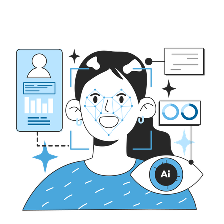 Neural network abilities. Self-learning computing system processing  Illustration