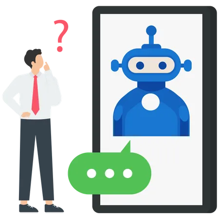 Neural network and chat bot and answering questions  Illustration