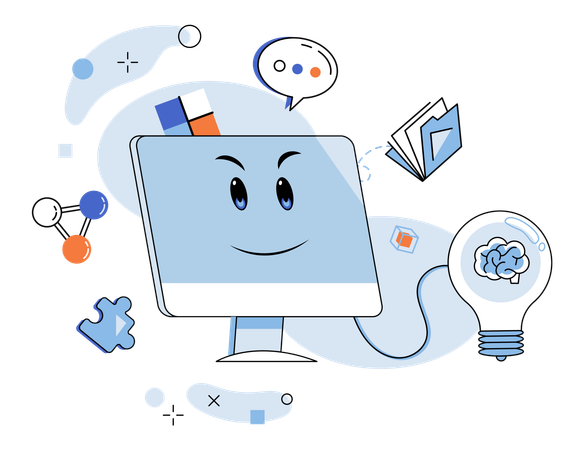 Neural network backbone robotic mind  Illustration