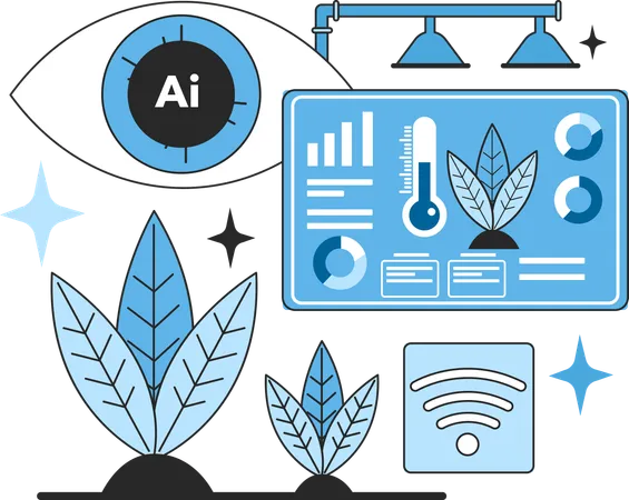 Neural network development trend in agriculture  Illustration