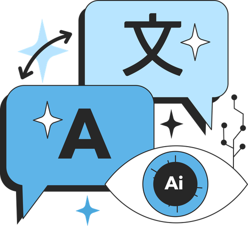 Neural network development trend in instant translation  일러스트레이션