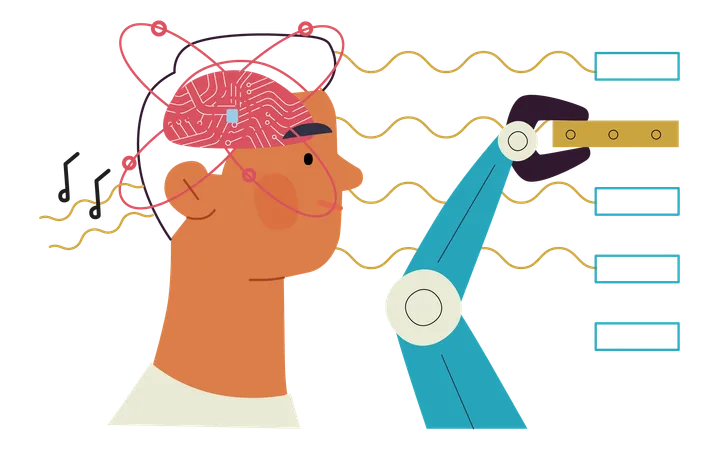 Neural upgrade brain implant  Illustration