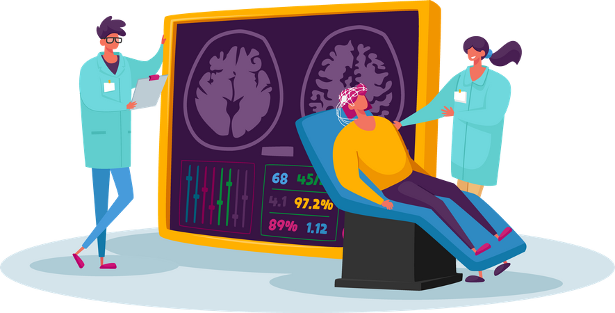 Neurobiology Medicine and Brain Mri  Illustration