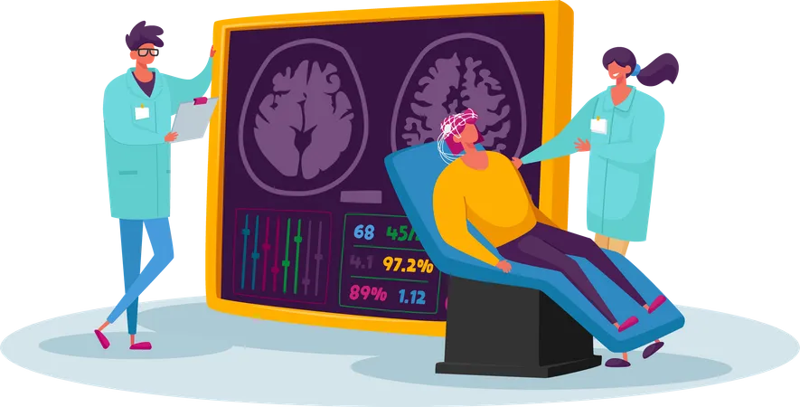 Neurobiology Medicine and Brain Mri  Illustration