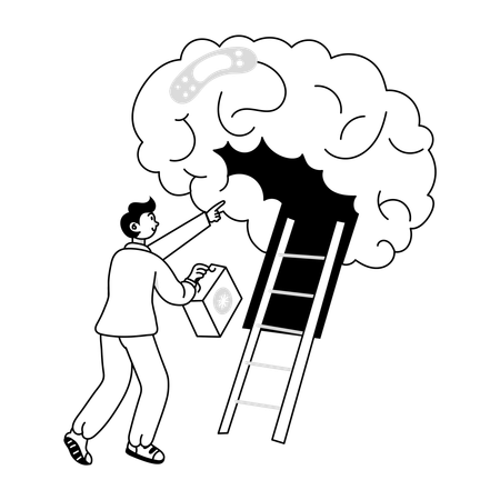 Neurology performs surgery on human's mind  Illustration