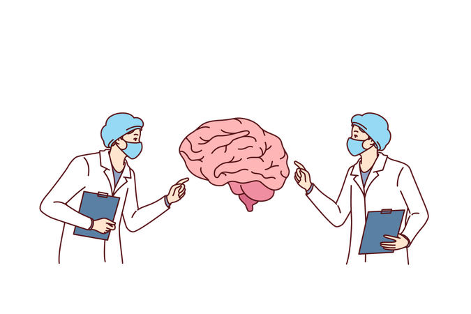 Neurosurgeon are doing brain surgery  Illustration