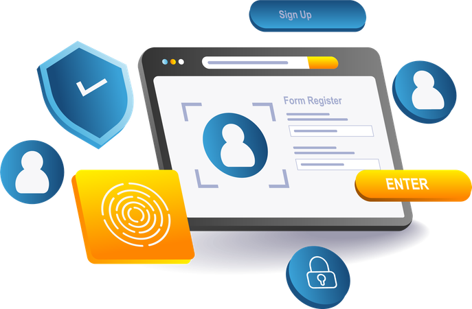 New account registration form security  Illustration