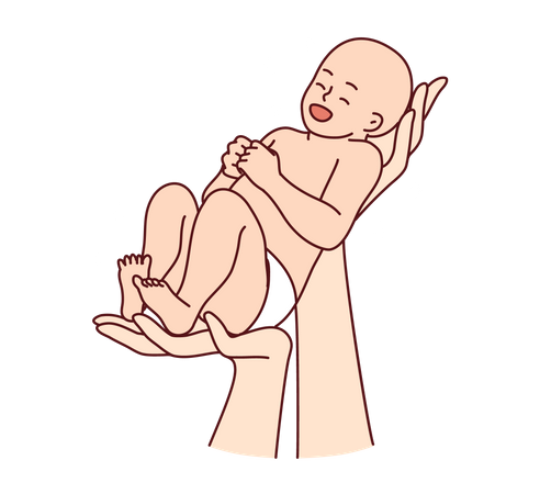 New born baby  イラスト