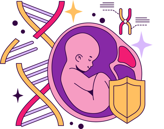 New born baby is born through IVF procedure  イラスト