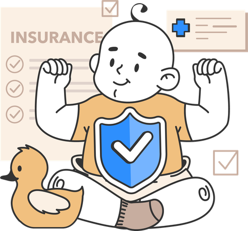 New born health Insurance  Illustration