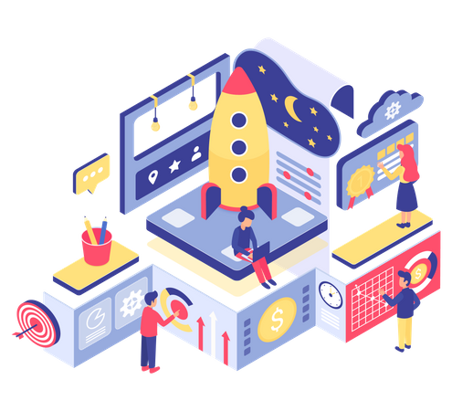 New business launch Illustration