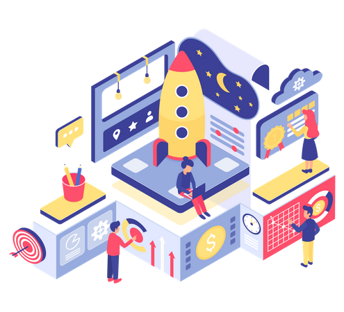 New business launch  Illustration