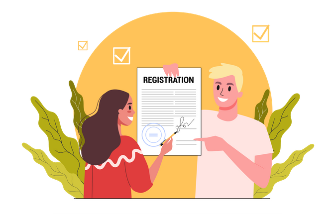 New business registration procedure Illustration