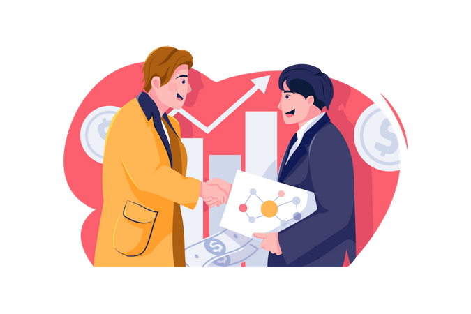 New businessman handshaking with investor  Illustration