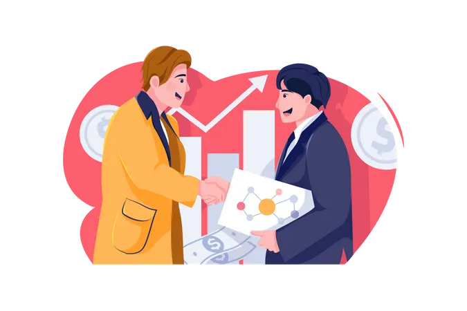 New businessman handshaking with investor  Illustration