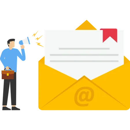 Work Processes New Email Messages Emails And Messages Email Marketing Campaigns Illustration