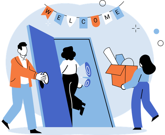 New employee brings new ideas and enthusiasm to company  Illustration